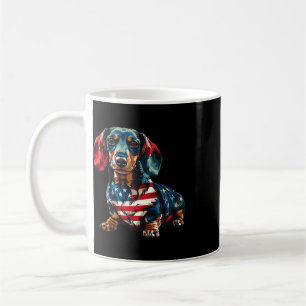 Dachshund Dog 4th Of July American Flag Gifts For Coffee Mug