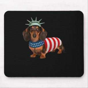 Dachshund Dog 4th Of July American Flag Gifts For Mouse Mat