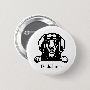 dachshund dog 6 cm round badge