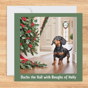 Dachshund Dog Animal Humour Funny Christmas Holiday Card