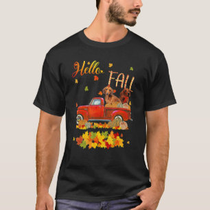 Dachshund Dog Autumn Fall Pumpkin Truck Mappe Than T-Shirt