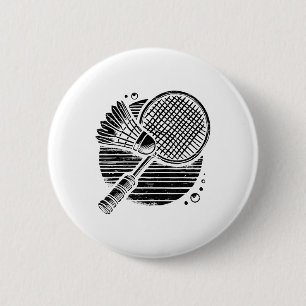Dachshund Dog Badminton Player Shuttle 6 Cm Round Badge