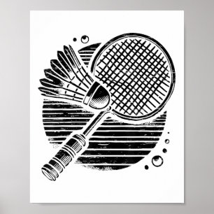 Dachshund Dog Badminton Player Shuttle  Poster