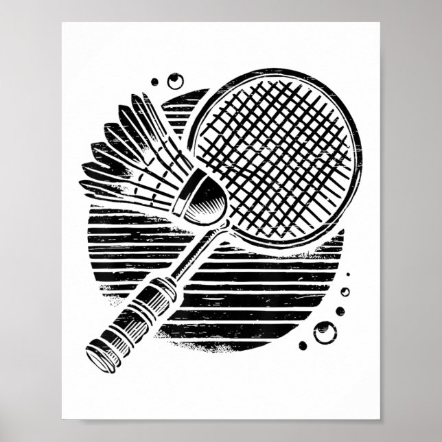 Dachshund Dog Badminton Player Shuttle  Poster (Front)