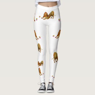 Dachshund Dog & Ball Watercolo Leggings