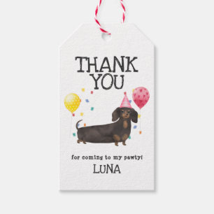 Dachshund Dog Birthday Thank You Favour Gift Tag