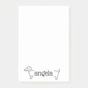 Dachshund Dog Border   Custom Name Template Post-it Notes