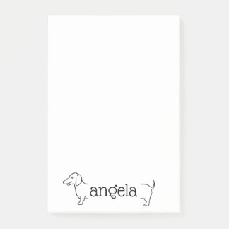 Dachshund Dog Border | Custom Name Template Post-it Notes