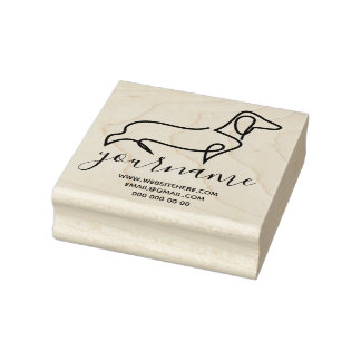 Dachshund Dog Breed Canine Kennel Line Art Drawing Rubber Stamp