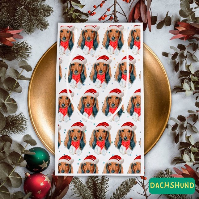 Dachshund Dog Breed Christmas Small Gift Bag (Creator Uploaded)