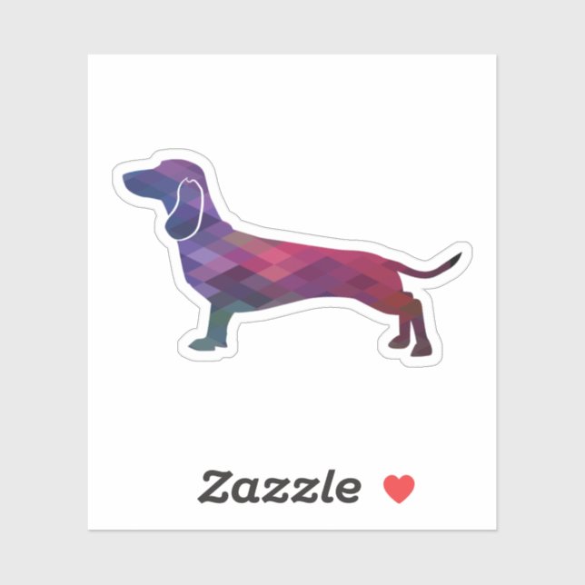 Dachshund Dog Breed Geo Silhouette Purple (Sheet)