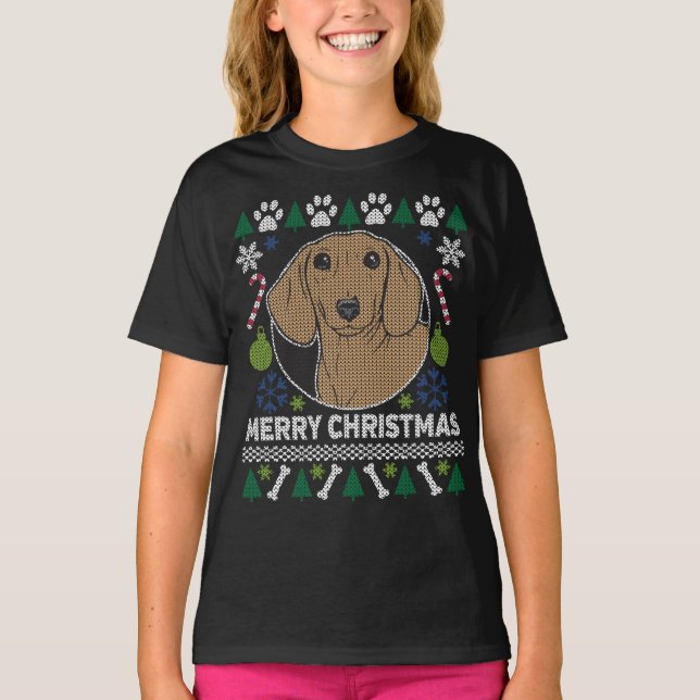 Dachshund Dog Breed Ugly Christmas Sweater (Front)
