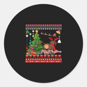 Dachshund Dog Butt Christmas Ugly Classic T-Shirt Classic Round Sticker