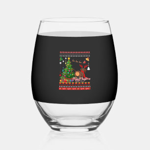 Dachshund Dog Butt Christmas Ugly Classic T-Shirt Stemless Wine Glass