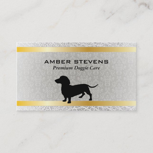 Dachshund | Dog Care (premium) Business Card (Front)