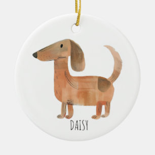Dachshund Dog Ceramic Tree Decoration