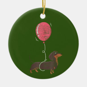 Dachshund Dog Ceramic Tree Decoration