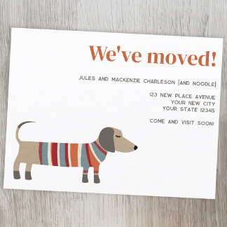 Dachshund Dog Change of Address Announcement Postcard