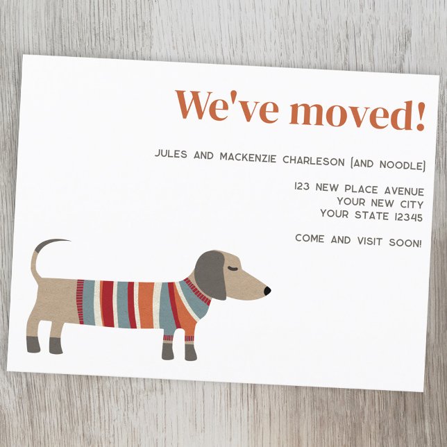 Dachshund Dog Change of Address Announcement Postcard (Creator Uploaded)