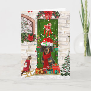 Dachshund Dog Christmas Card