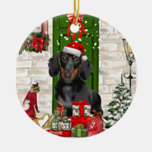 Dachshund Dog Christmas Ceramic Tree Decoration