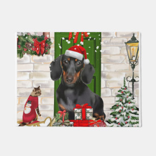 Dachshund Dog Christmas Doormat