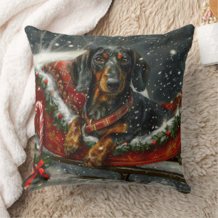 Dachshund Dog Christmas Festive  Cushion
