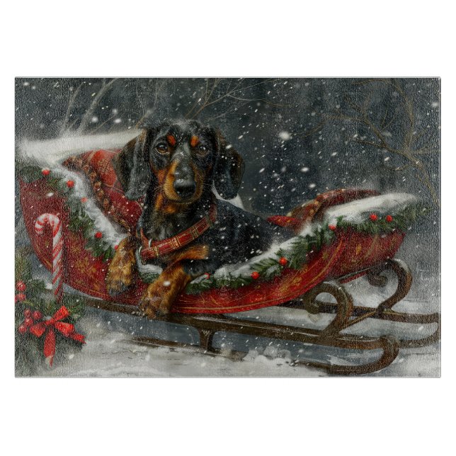 Dachshund Dog Christmas Festive  Cutting Board (Front)