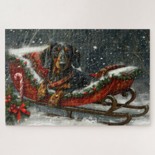 Dachshund Dog Christmas Festive  Jigsaw Puzzle