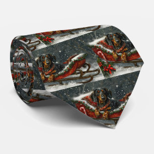 Dachshund Dog Christmas Festive  Tie