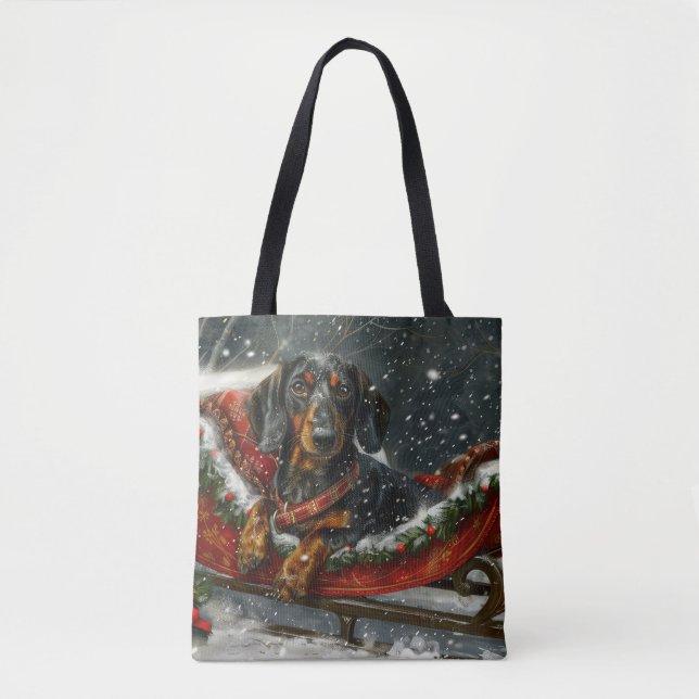 Dachshund Dog Christmas Festive  Tote Bag (Front)