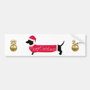 Dachshund Dog Christmas Greetings Bumper Sticker