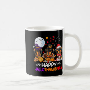 Dachshund Dog Christmas Happy Hallothankmas Thanks Coffee Mug