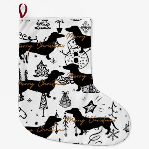Dachshund dog christmas large christmas stocking