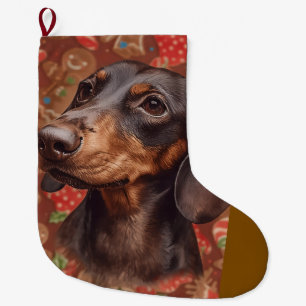 Dachshund dog christmas large christmas stocking