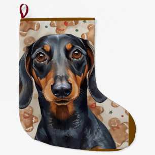 Dachshund dog christmas large christmas stocking