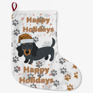 Dachshund dog christmas large christmas stocking