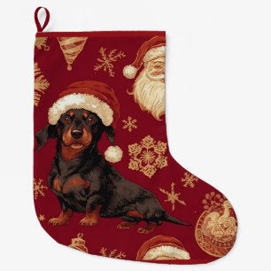 Dachshund dog christmas large christmas stocking