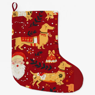 Dachshund dog christmas large christmas stocking