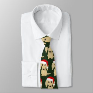 Dachshund Dog Christmas Longhaired Cream Doxie Tie