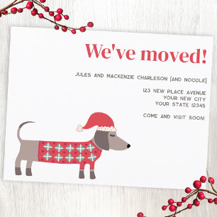 Dachshund Dog Christmas Moving Announcement