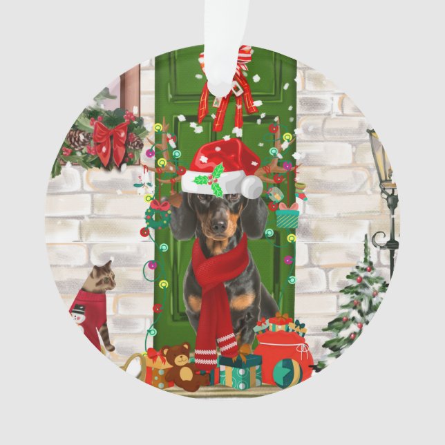 Dachshund Dog Christmas   Ornament (Front)