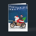 Dachshund Dog Christmas Santa Claus  Card<br><div class="desc">A Santa claus riding bike delivering Christmas tree and Dachshund dog as gift is a perfect Christmas gift idea for someone who love this dog breed.</div>