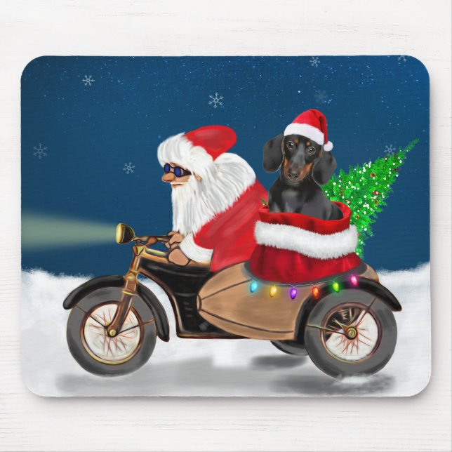 Dachshund Dog Christmas Santa Claus  Mouse Mat (Front)