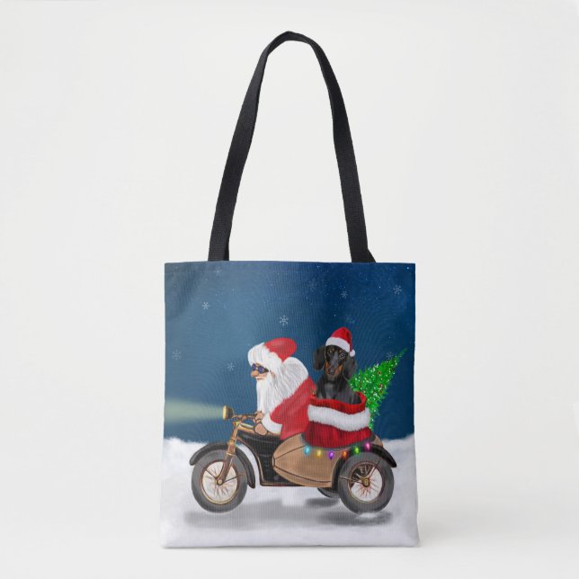 Dachshund Dog Christmas Santa Claus  Tote Bag (Front)