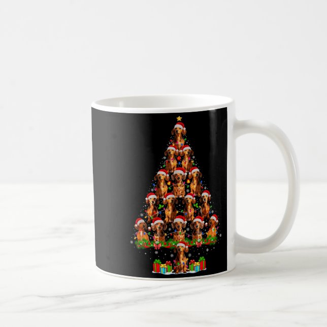 Dachshund Dog Christmas Tree Lights Funny Xmas Dog Coffee Mug (Right)