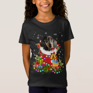 Dachshund Dog Christmas Tree Lights Pyjamas Xmas M T-Shirt