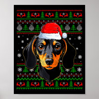 Dachshund Dog Christmas Ugly Sweater Santa Adults