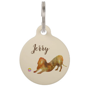 Dachshund Dog Custom Name Pet Tag