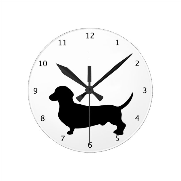 Dachshund Dog Silhouette 01 Wall Clock 